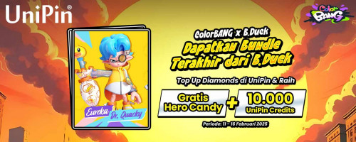 ColorBANG B.Duck Campaign Part 3 – Top Up Diamonds di UniPin & Raih Cashback 10.000 UniPin Credits + Hero Candy Gratis!